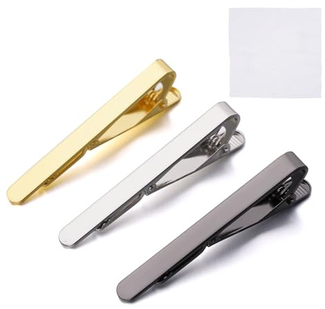 3 Stück Krawattennadel, Krawattennadeln für Herren, Krawattenklammer,Krawatte Klammer für TäGlich Hochzeit JubiläUm GeschäFt Vatertag Party Meeting Date Geschenk, Einstecktuch