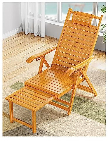 Chaiselongue, zusammenklappbar, aus Holz, Liegemöbel für den Außenbereich zum Sonnenbaden, Entspannen auf der Terrasse, im Pool, im Garten, auf dem Rasen oder am Strand, Liegestuhl für den Innenbereic