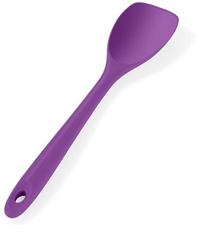 U-Taste Silicone Spoon Spatula, 315℃ Heat Resistant, 28cm, Purple | Flexible Seamless Spoonula Non-Stick Kitchen Scraper with Wide Scoop Shape for Flipping Stirring Mixing Scraping Serving