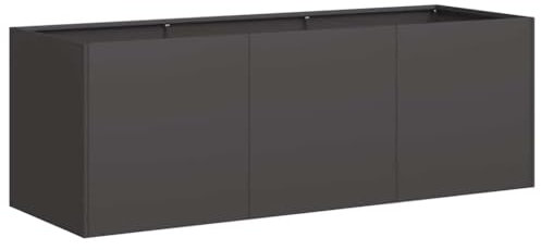 vidaXL Pflanzkübel Schwarz 120x40x40 cm Kaltgewalzter Stahl, Pflanzschale, Garten-Garten-Pflanzkübel, Outdoor-Pflanzgefäß, Hochbeet, Pflanzgefäß