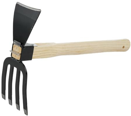Brrnoo Zappa Piccola Manico Corto in Legno Naturale per Diserbo e Arieggiamento del Terreno – Strumento Artigianale per Giardinaggio Preciso, Tipo C