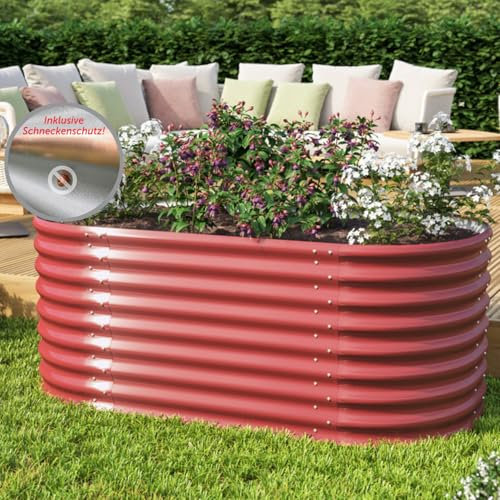 Vitavia Hochbeet Vita 630 Basic, Rubin | Wetterfest aus Zincalume® | Ergonomisch & Rückenschonend | Schutz vor Schnecken & Unkraut | Perfekt für Gemüse & Blumen
