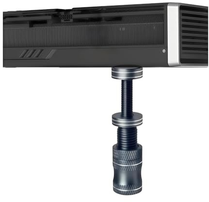 Grafikkarten-GPU-Unterstützung, höhenverstellbare GPU-Halterung mit Magneten und rutschfester Platte, Aluminium-GPU-Halterung, um ein Herunterfallen der Grafikkarte zu verhindern (26–52 mm) Grau