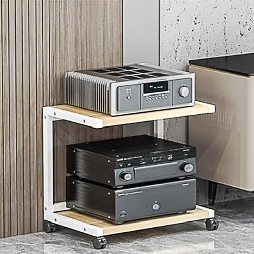 Genérico Mueble de TV esquinero para impresoras, Consolas de Videojuegos y Equipos de Audio, 45 cm de Altura, Estante Abierto para componentes Multimedia y Reproductores de DVD y Accesorios.