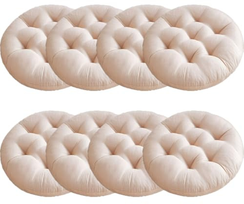 Mozzeilee Coussin de chaise rond, coussin de siège doux pour l'intérieur et l'extérieur pour chaises de salle à manger 40x40cm, tapis de chaise en rotin pour fauteuils de jardin, canapé pour la