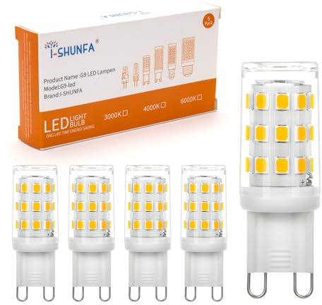 I-SHUNFA Lampadine LED G9 3W Bianco naturale 4000K Sostituzione lampadina alogena 30W AC 230V Lampadina LED a risparmio energetico (5 pezzi)