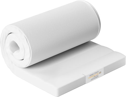 Topper 90x200cm, 8cm Höhe Matratzen Topper 140x200 mit bequemem Komfortschaum, Öko-Tex Zertifiziert ergonomisch, rutschfeste Unterseite und Abnehmbarer waschbarer Bezug