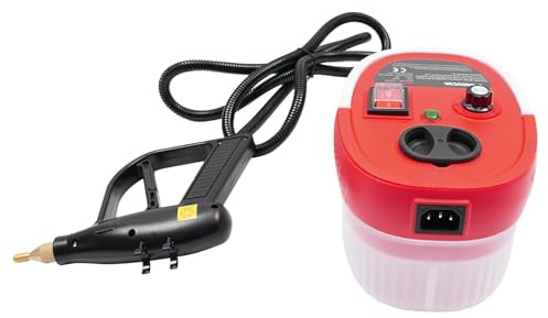 Pulitore a vapore multiuso da 2500 W, 220 V, con 6 marce, pulitore a vapore ad alta pressione, 3 bar, serbatoio dell'acqua da 1200 ml, pulitore a vapore multifunzione per casa e auto, rosso
