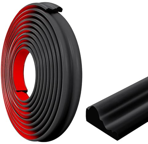 Inscrip Moulure murale à décoller et coller - Rail de chaise 3D flexible - Panneau autocollant - Décoration d'intérieur sur armoire, porte, cadre de miroir, protection murale (noir, 6 m x 4 cm)