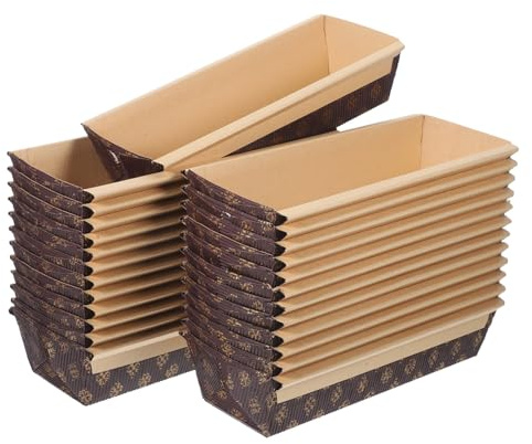 Hoement 25 pezzi Teglie per Pane Forma di Barca in Carta Ondulata Stampo Antiaderente per Dolci e Torte Resistente al Calore per Pasticcerie e Ristoranti