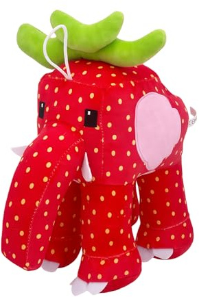 Yamobi Steal a brainröd plus, jordgubbselefant, brainrött, gosedjur, brainrött, figurer, mjuk PP-bomull, 30 cm kudde, bärbart hjärnrött, gosedjur för soffa