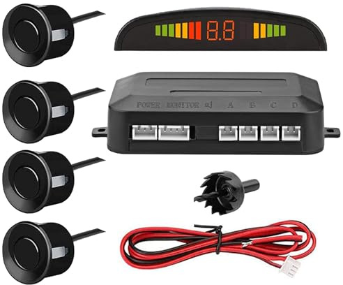 Parksensor für Garagen, automatisches Auto-Rückfahrsystem mit 4 Parksensoren, Warnsignal, Warnsignal