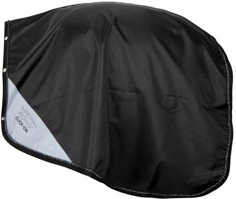 Imperial Riding Winter-Ausreitdecke IRH Multiride, wasserdichte Pferde-Ausreitdecke mit Befestigung am Sattelkissen, reflektierenden Details und Schweifband, Schwarz, L