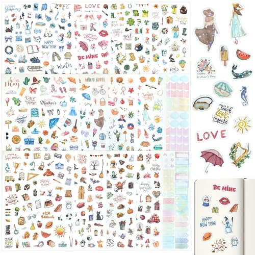Holiday Stickers, Holographic Sticker Set for Scrapbook, Photo Album or Bullet Journal, Scrapbook Stickers, Scrapbooking Stickers, Decorative and Aesthetic Sticker for DIY Projects and Planners
