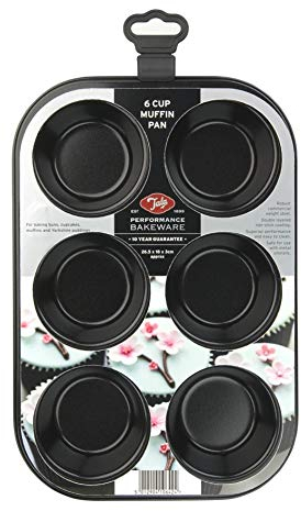 Tala Performance Muffinform, 6 Mulden, Professionelles Karbonstahl mit Eclipse Antihaftbeschichtung