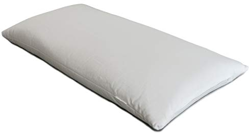 GIRAFFENLAND Bio-Buchweizenkissen 40x80cm, Köper-Baumwolle weiß, mit Bio-Buchweizenschalen, direkt befüllt