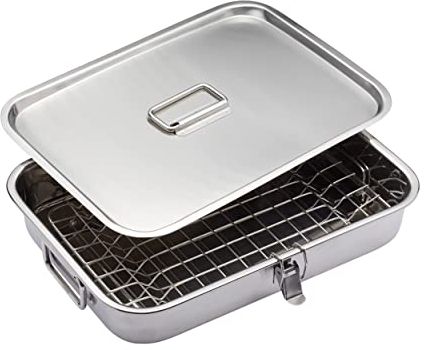 KitchenCraft Home Made Teglia per Affumicatura / Affumicatore per Barbecue / Fornelli, Il Gusto Affumicato Comodamente a Casa Tua, 37.5 x 27 cm