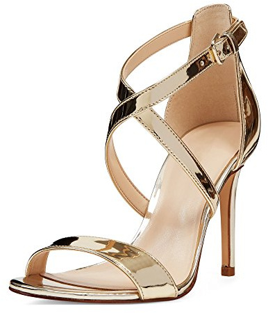 EDEFS - Sandali da Donna da Estate - Sandali con Cinturino - Gold - Taglia EU37