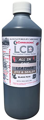 Leather Dye Black for Sofas, Shoes, Handbags, Car Seats, Jackets | Dye Colourant Kit, Hard Wearing Scuff & Scratch Resistant, For Leather Vinyl, Built-in Sealer, Restores Worn & Faded Items