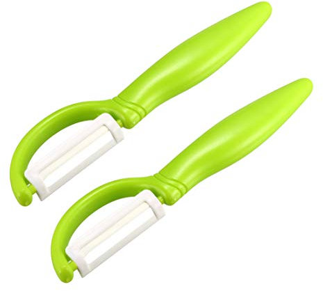 Uxcell - Pelapatate con impugnatura facile, in ceramica, per cucina verdura e frutta, Straight