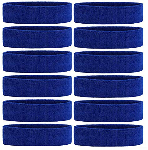 ONUPGO Sweatband Headbands for Men & Women -12PCS Sports Headbands Moisture Wicking Athletic Cotton Terry Cloth Head Band 7.88 x 2.16