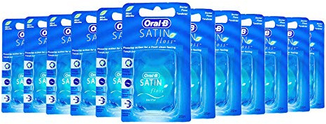 Oral-B Lot de 12 fils en satin pour une hygiène buccale - Fraîcheur de menthe - 25 m