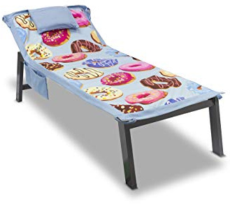 BIANCHERIAWEB Telo Mare per Sdraio Prendisole in Microfibra con Elastici agli Angoli Asciugatura Rapida, Morbido e Leggero, Ideale per Spiaggia e Piscina Disegno Ciambella