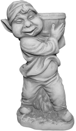 gartendekoparadies.de Figure de Pierre Massive GNOME XXL Amusant avec jardinière Troll Lutin en Pierre reconstituée, résistant au Gel