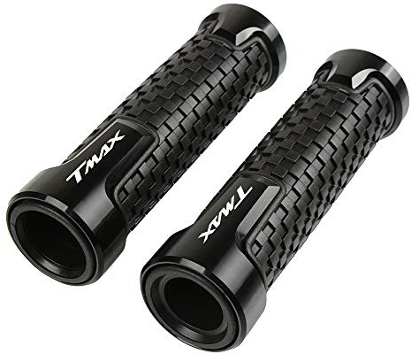 22mm 7/8' Motorrad Lenkergriffe Griffe Universal CNC Aluminium Antirutsch Gummis Für T-MAX 500 Tmax530 Tmax560 2010-2022 (Schwarz)
