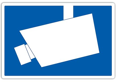 Observera videoövervakning DIN 33450 skylt 20 x 30 cm tillverkad av stabil PVC hård skumplatta 3 mm Detta område övervakas skylt med UV-skydd från STROBO