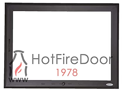Puerta A Medida Chimenea Leña, Cristal Vitroceramico, Regulador Entrada de Aire, +Eficiencia de Temperatura y Seguridad de la Combustion del Fuego. Tamaño y Posición del Tirador A Elegir