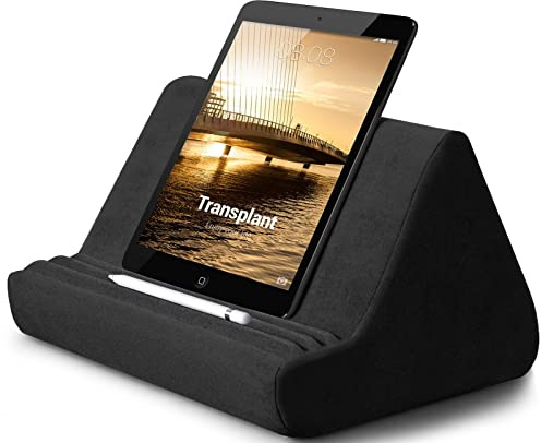 Transplant Support de Tablette Doux avec Poche réglable 3 Angles de visualisation Support pour lit canapé Compatible avec iPad tablettes liseuses Smartphones
