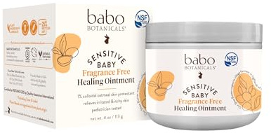 Babo Botanicals Sensitive Baby Fragrance-Free All Natural Healing Ointment - 99% Organic & 1% Colloidal Oat - Steroid-Free - NSF Certified - For Eczema, Irritated/Itchy Skin - Face, Body, Diaper Area