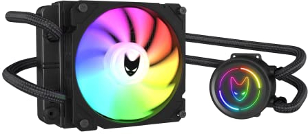 Oversteel - ZIRCON Raffreddamento a liquido 120mm RGB, ventola PWM 120mm RGB, TDP 170W, compatibile con Intel e AMD AM4, colore nero