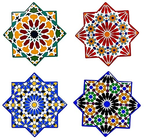 Signes Grimalt By Sigris - Posavasos hidráulico Pack 4 Unidades Cocina | Posavasos Multicolor - 0x10x10 cm