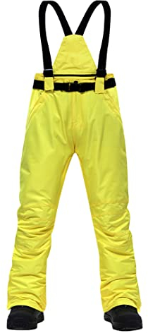 Damen Skihose S Neu Outdoor Sport Hosenträger Herren Warm Winter Schnee Snowboard Gelb M