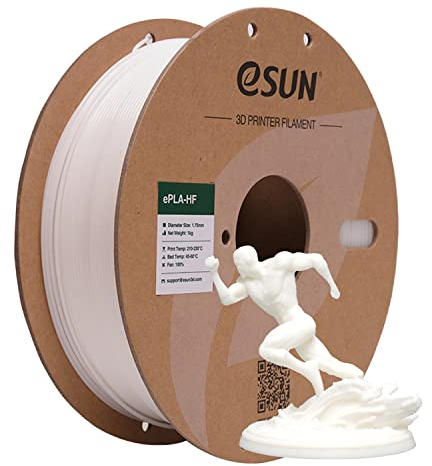 eSUN Hohe Geschwindigkeit PLA Filament 1.75mm, 3D Drucker Filament PLA-HS, Maßgenauigkeit +/- 0.03mm, 1KG Spule (2.2LBS) 3D Druck Filament für 3D Drucker, Weiß