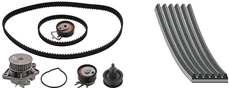 febi bilstein 45118 Zahnriemensatz mit Wasserpumpe, 1 Stück & 28920 Keilrippenriemen, Rippenanzahl 6, 1 Stück