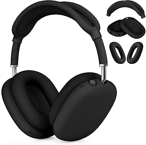 VISOOM Case for Airpods Max Headphones, Soft Silicone Protective Cover for Apple Airpod Max Accessories Cases(Black)