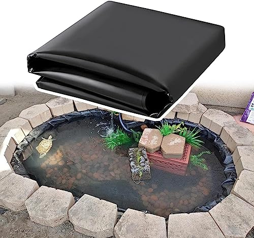 DECAKE Gartenteichfolie, Außenteichfolie, 10 x 10 Fuß, 10 x 15 Fuß, 16,5 x 28 Fuß, 20 x 26 Fuß, 20 x 31 Fuß, Fischteichfolie, Schwarze Kunststoff-Teichmembran für Garten-Pools, 10 Mil HEA