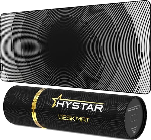 Hystar® Extended Gaming Mouse Pad | XXXL 45 x 20 | 5mm Thick, Waterproof Surface, Smooth Polyester Fabric, and Natural Rubber Base | Abyss