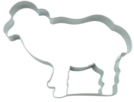 BekkiB - Grande formina per biscotti pasquali pecora – ca. 13 cm, tagliapasta in acciaio inox, lavabile in lavastoviglie – 1128