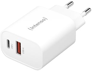 Intenso Power Adapter W30AC, 30 Watt Netzteil mit USB-A und USB-C Anschluss, weiß