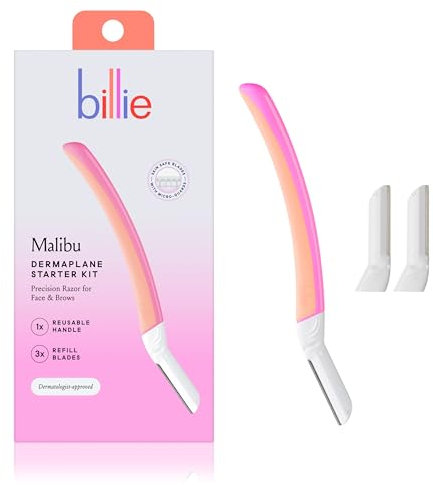 Billie Dermaplaning Rasierer-Starter-Set, Weiß, Kunststoff, Damen, Frauen