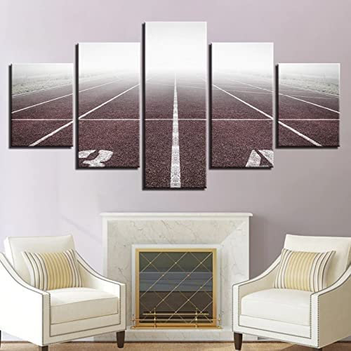 Poster,5 Teilig Leinwanddrucke Leinwand Stück Kunstdruck Modern Wand Aufhängen Home Dekoration Moderne Gemälde Hd Panel Startaufstellung Leichtathletik (Xl/Ohne Rahmen 150 X 100 Cm) Schlaf -6B0K/O5K