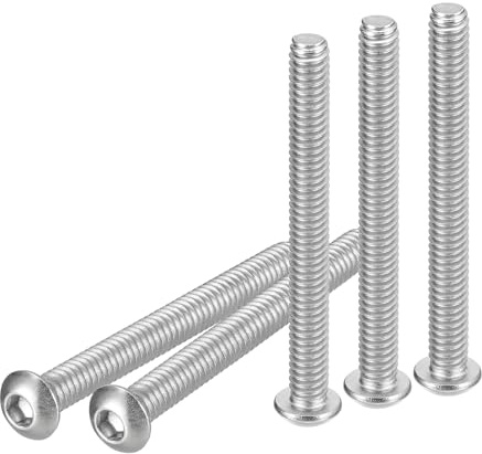 DTGN 1/4-20x2-1/2 Button Head Socket Cap Screws - 25Pack - Good for Machine - 304 Stainless Steel 18/8 - Hex Drive Full Thread UNC Fasteners