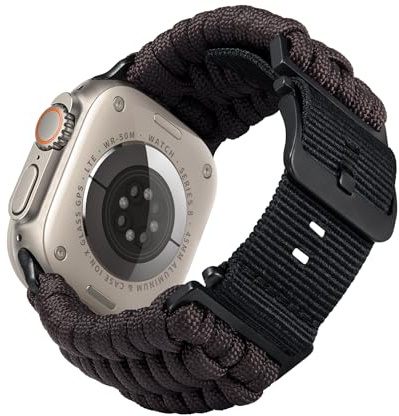 BINLUN Kompatibel mit Apple Watch Armband 49mm 46mm 45mm 44mm 42mm Geflochten Paracord Nylon Ersatzarmband Passt für iWatch Armbänder Series Ultra3/Ultra2/Ultra/11/10/9/8/7/SE3/SE2/SE/6/5/4/3/2/1