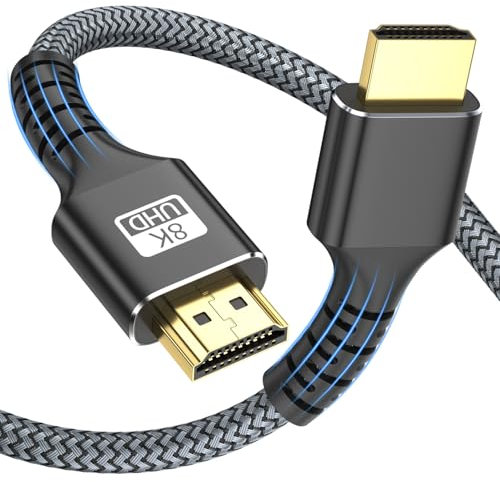 looyotul 8k Hdmi Kabel 1m Ultra High Speed HDMI 2.1 Kabel 8K@60HZ 4K@120HZ 48Gbps HDMI Kabel für HDTV,PS4,PS5,Monitor Laptop,Xbox,HDCP 2.2&2.3 Unterstützung HDR,eARC,Ethernet,Dolby. (Schwarz)