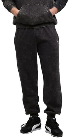 PUMA Pantalones de chándal Holgados Efecto Lavado Essentials Elevated Hombre S, Black