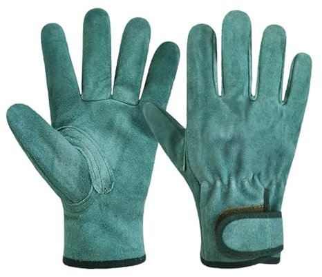 Gants de travail résistants aux coupures Gants de travail en cuir for hommes, for soudage, Construction, jardinage, travaux lourds, résistants aux coups de couteau, résistants à l'usure, antidérapants
